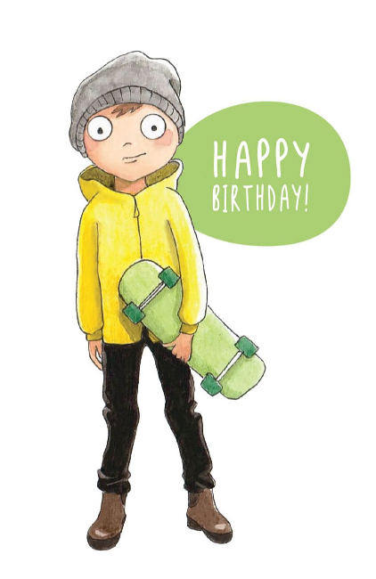 Skater Boy Happy Birthday Card - Tania McCartney