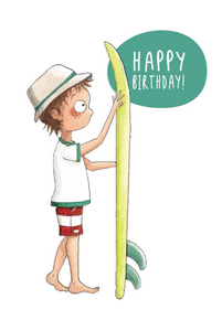 Surfer Boy Happy Birthday Card - Tania McCartney