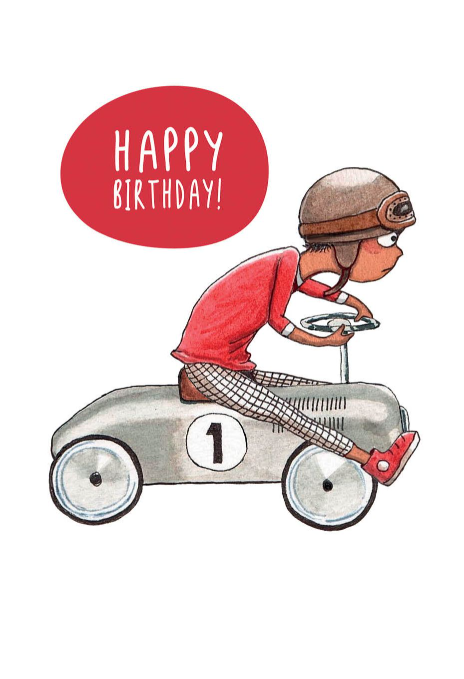 Racing Car Happy Birthday Card - Tania McCartney