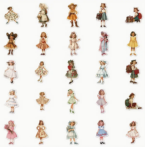 Vintage Girls Stickers Set of 50