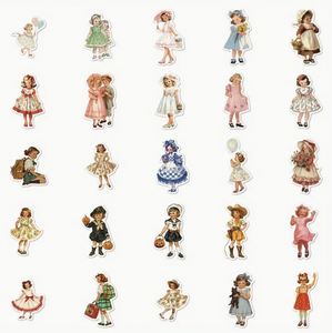 Vintage Girls Stickers Set of 50