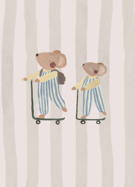 Everlasting Love,Mice on Scooters by Lion & Pear - Card