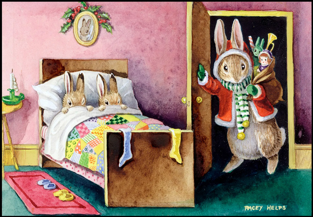 Christmas Eve with Rabbits - Card