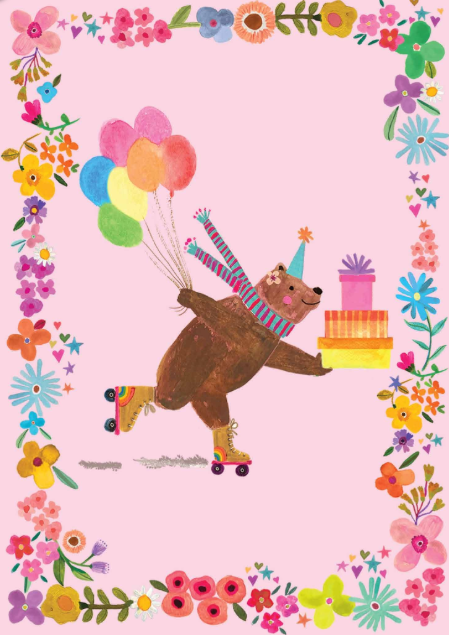 Skating Bear By Katherine Herrell - Card
