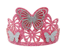 Load image into Gallery viewer, Pink Poppy Dazzling Butterly Soft Glitter Crown

