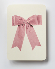 Load image into Gallery viewer, Baby Pink Velvet Bow Greeting Card
