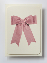 Load image into Gallery viewer, Baby Pink Velvet Bow Greeting Card
