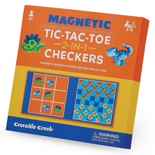 Load image into Gallery viewer, Crocodile Creek Magnetic Game Tic Tac Toe &amp; Checkers - Dino
