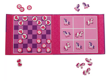 Load image into Gallery viewer, Crocodile Creek Magnetic Game Tic Tac Toe &amp; Checkers - Unicorn
