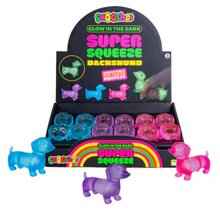 Load image into Gallery viewer, Smooshos Super Squish Glow in the Dark Dashchund
