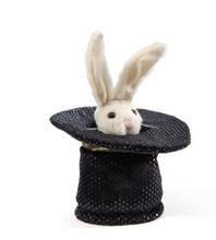 Load image into Gallery viewer, Folkmanis Mini Rabbit In A Hat Puppet Finger Puppet
