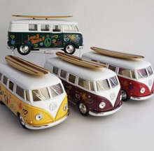 Load image into Gallery viewer, Kinsmart Die Cast VW Hippy Combi Van with Long Board Pull Back Friction
