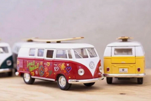 Load image into Gallery viewer, Kinsmart Die Cast VW Hippy Combi Van with Long Board Pull Back Friction
