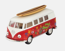 Load image into Gallery viewer, Kinsmart Die Cast VW Hippy Combi Van with Long Board Pull Back Friction
