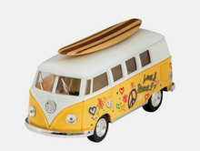 Load image into Gallery viewer, Kinsmart Die Cast VW Hippy Combi Van with Long Board Pull Back Friction
