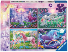 Load image into Gallery viewer, Ravensburger Magical Unicorn Puzzle 4 X 100 Piece Puzzle

