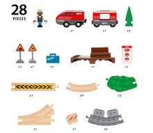 Load image into Gallery viewer, Brio Pull Back Train Set 28 Pieces 36102
