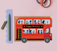Load image into Gallery viewer, London Bus Die-Cut Birthday Card
