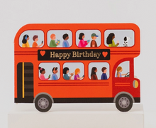 Load image into Gallery viewer, London Bus Die-Cut Birthday Card
