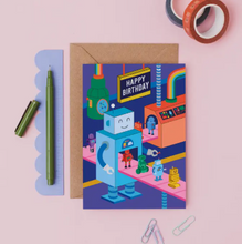 Load image into Gallery viewer, Robot Workshop Birthday Card
