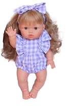 Load image into Gallery viewer, Gingham Romper &amp; Headband 34-38cm Doll

