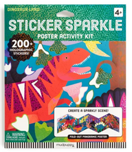 Load image into Gallery viewer, Dinosaur Land Sticker Sparkle Poster Activity Kit
