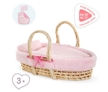 Load image into Gallery viewer, Corolle Wicker &amp; Plush Carry Bed 14"
