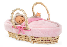Load image into Gallery viewer, Corolle Wicker &amp; Plush Carry Bed 14"

