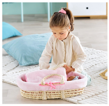 Load image into Gallery viewer, Corolle Wicker &amp; Plush Carry Bed 14"
