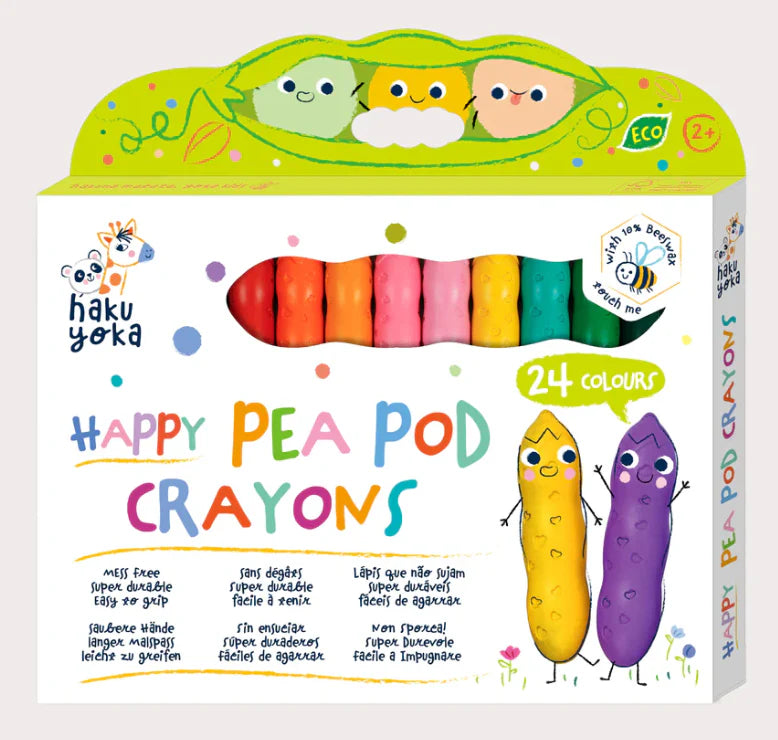 Haku Yoka Happy Pea Pod Crayons 24