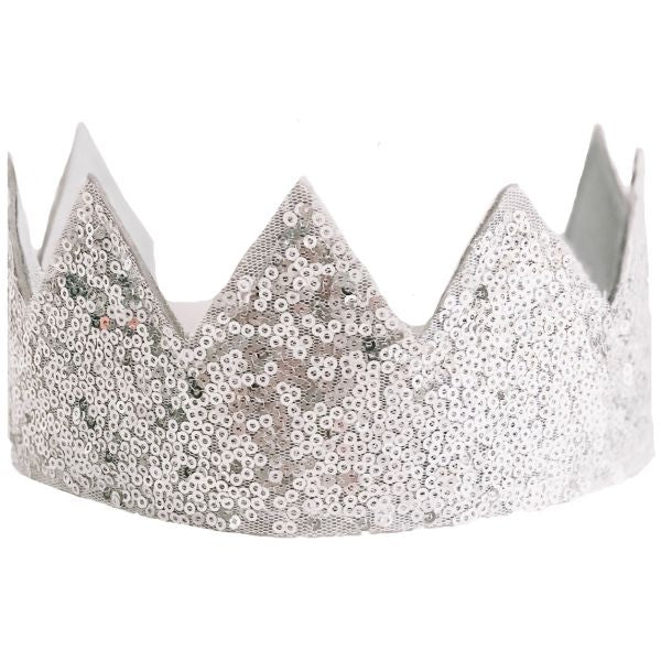 Alimrose Silver Sequin Fabric Crown