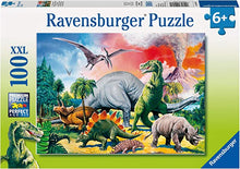 Load image into Gallery viewer, Ravensburger Among the Dinosaurs Puzzle 100 pieces
