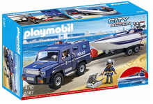 Load image into Gallery viewer, Playmobil Police Truck with Speedboat 5187
