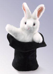 Folkmanis Rabbit In A Hat Puppet