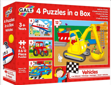Load image into Gallery viewer, Galt 4 Puzzles in a Box Vehicles

