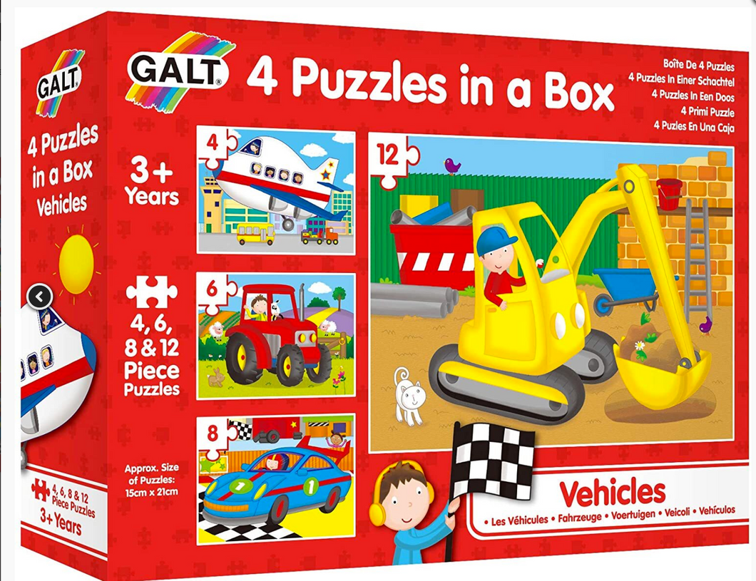 Galt 4 Puzzles in a Box Vehicles