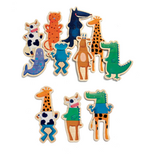 Load image into Gallery viewer, Djeco Wooden Magnet Set Crazy Animals
