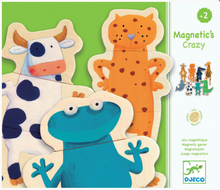 Load image into Gallery viewer, Djeco Wooden Magnet Set Crazy Animals
