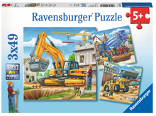 Load image into Gallery viewer, Ravensburger Construction Vehicle Puzzle 3x49 pieces
