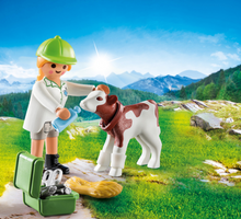 Load image into Gallery viewer, Playmobil Vet with Calf 70252
