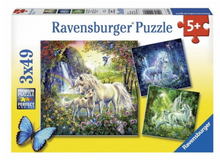 Load image into Gallery viewer, Ravensburger 3 X 49 Piece Beautiful Unicorns Puzzles
