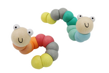 Load image into Gallery viewer, Kaper Kids Wooden Worm Pastel Greens
