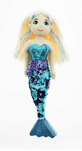 Cotton Candy Mermaid Elsa Flip Sequined Blue Lilac 70cm