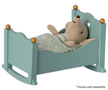 Load image into Gallery viewer, Maileg Cradle Baby Mouse Blue
