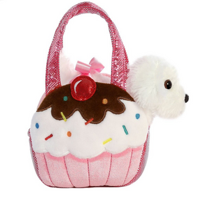 Fancy Pals Bichon in Pink Cupcake Bag