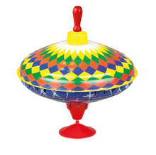 Load image into Gallery viewer, Lena Humming Harlequin Spinning Top
