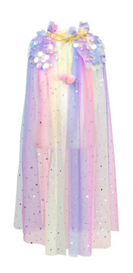 Pink Poppy Unicorn Princess Rainbow Tulle Cape