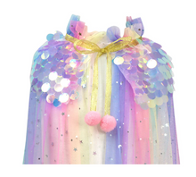 Load image into Gallery viewer, Pink Poppy Unicorn Princess Rainbow Tulle Cape
