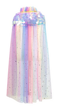 Load image into Gallery viewer, Pink Poppy Unicorn Princess Rainbow Tulle Cape
