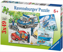 Load image into Gallery viewer, Ravensburger Police in Action Puzzle 3 X 49 Piece
